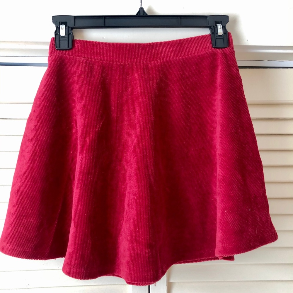 Burgundy Skater Skirt